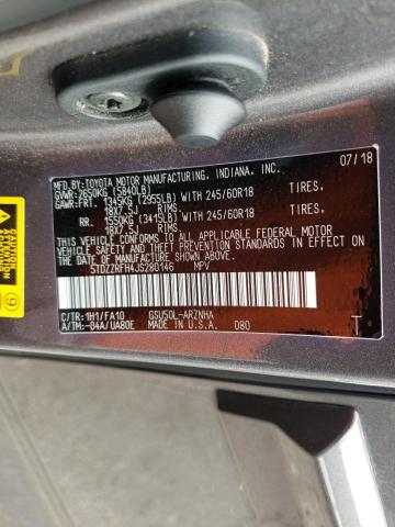 Photo 14 from auction – 2018 TOYOTA HIGHLANDER with VIN 5TDZZRFH4JS280146