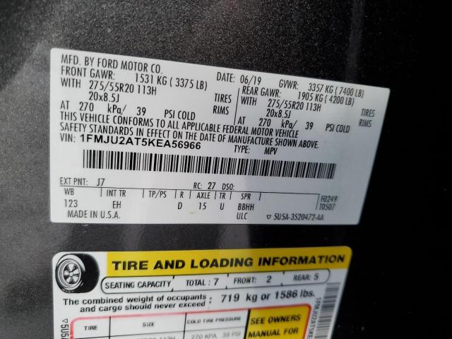 Photo 14 from auction – 2019 FORD EXPEDITION with VIN 1FMJU2AT5KEA56966