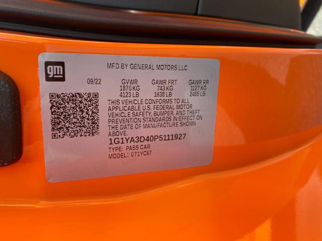Photo 10 from auction – 2023 CHEVROLET CORVETTE S with VIN 1G1YA3D40P5111927