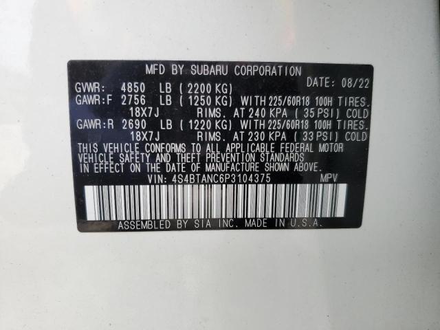 Photo 14 from auction – 2023 SUBARU OUTBACK LI with VIN 4S4BTANC6P3104375