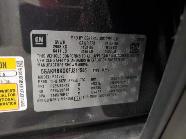 Photo 14 from auction – 2015 BUICK ENCLAVE with VIN 5GAKRBKDXFJ311546