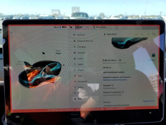Photo 9 from auction – 2019 TESLA MODEL 3 with VIN 5YJ3E1EA4KF308203