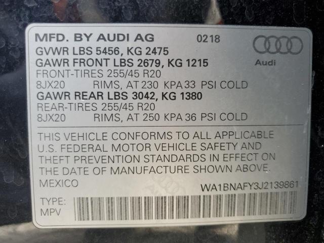 Photo 14 from auction – 2018 AUDI Q5 PREMIUM with VIN WA1BNAFY3J2139861