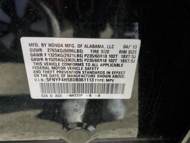 Photo 14 from auction – 2013 HONDA PILOT EXL with VIN 5FNYF4H58DB061113