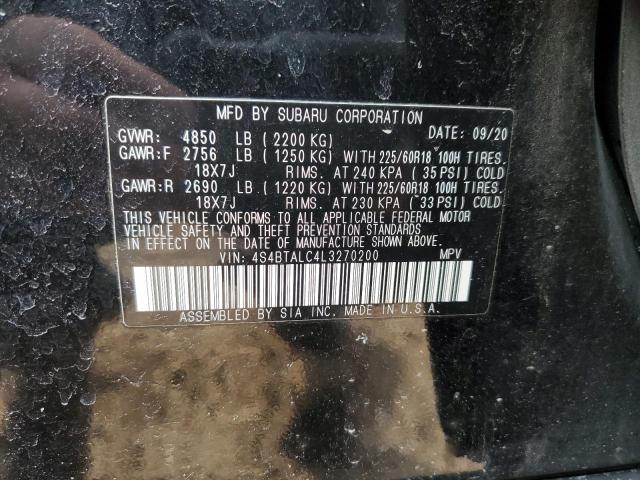 Photo 14 from auction – 2020 SUBARU OUTBACK LI with VIN 4S4BTALC4L3270200