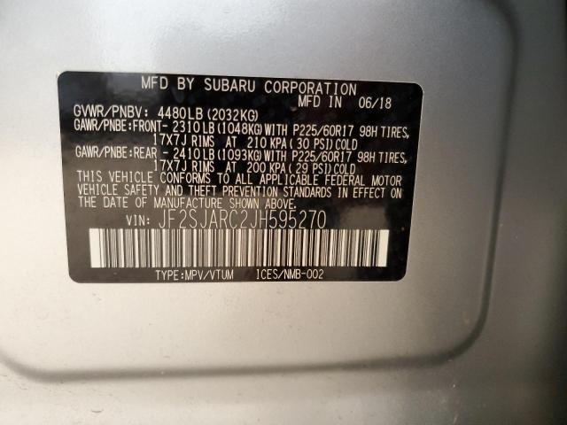 Photo 14 from auction – 2018 SUBARU FORESTER 2 with VIN JF2SJARC2JH595270