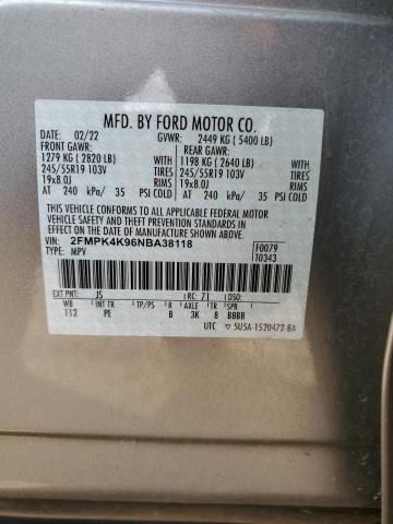 Photo 14 from auction – 2022 FORD EDGE TITAN with VIN 2FMPK4K96NBA38118
