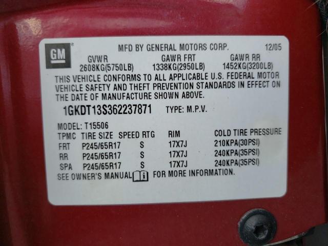 Photo 14 from auction – 2006 GMC ENVOY with VIN 1GKDT13S362237871