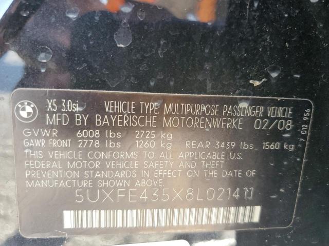 Photo 14 from auction – 2008 BMW X5 3.0I with VIN 5UXFE435X8L021411