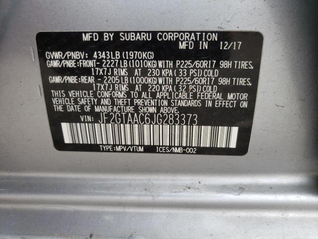 Photo 14 from auction – 2018 SUBARU CROSSTREK with VIN JF2GTAAC6JG283373