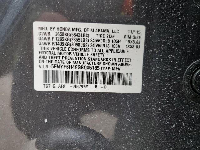 Photo 14 from auction – 2016 HONDA PILOT EX with VIN 5FNYF6H49GB045185