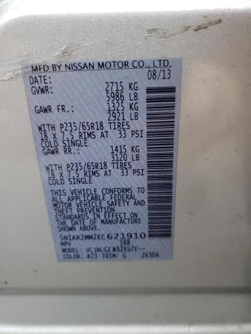 Photo 14 from auction – 2014 NISSAN PATHFINDER with VIN 5N1AR2MM2EC621910
