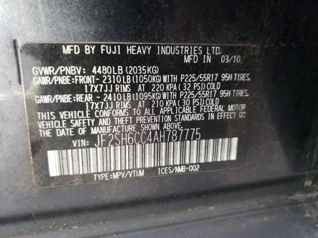 Photo 14 from auction – 2010 SUBARU FORESTER 2 with VIN JF2SH6CC4AH787775