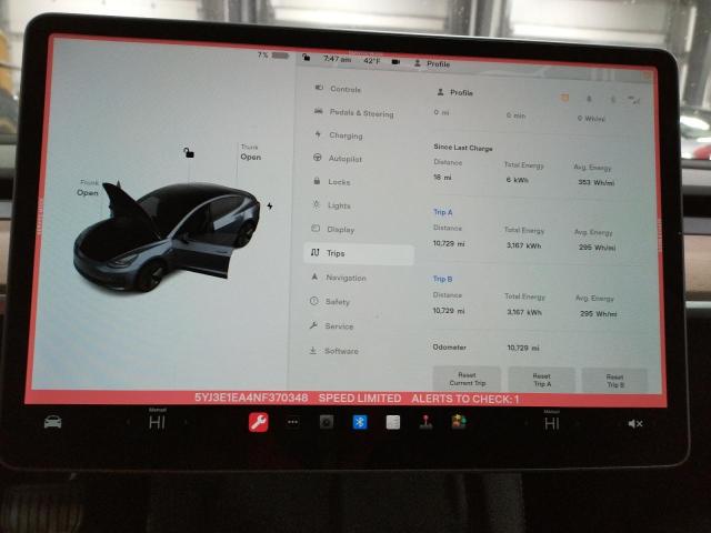 Photo 9 from auction – 2022 TESLA MODEL 3 with VIN 5YJ3E1EA4NF370348