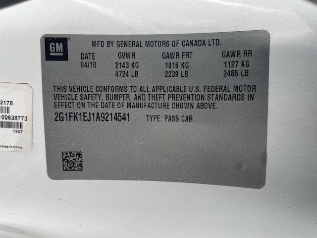 Photo 10 from auction – 2010 CHEVROLET CAMARO SS with VIN 2G1FK1EJ1A9214541