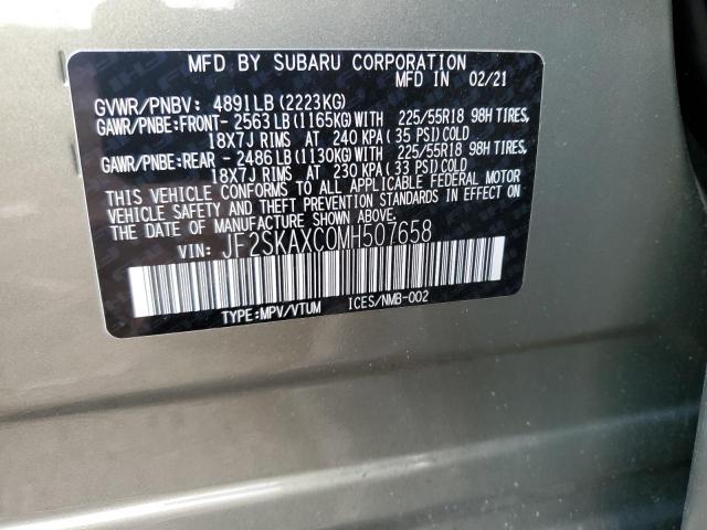 Photo 14 from auction – 2021 SUBARU FORESTER T with VIN JF2SKAXC0MH507658