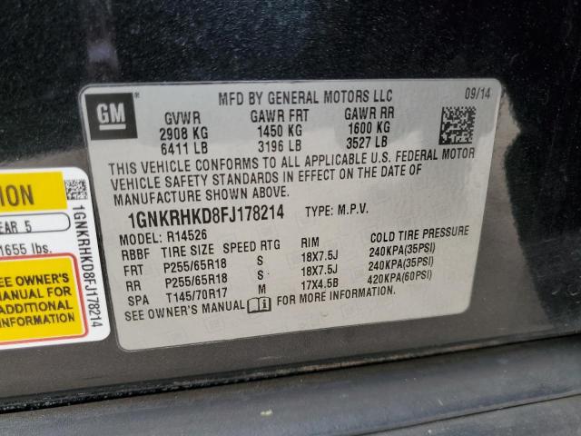 Photo 14 from auction – 2015 CHEVROLET TRAVERSE L with VIN 1GNKRHKD8FJ178214