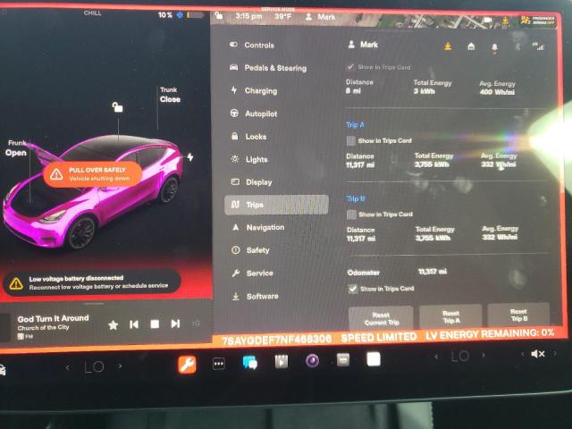 Photo 9 from auction – 2022 TESLA MODEL Y with VIN 7SAYGDEF7NF468306