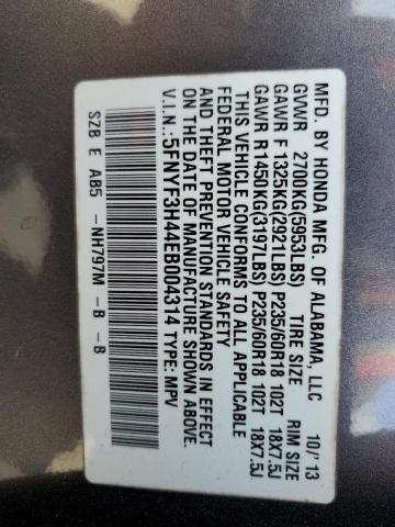 Photo 14 from auction – 2014 HONDA PILOT EX with VIN 5FNYF3H44EB004314