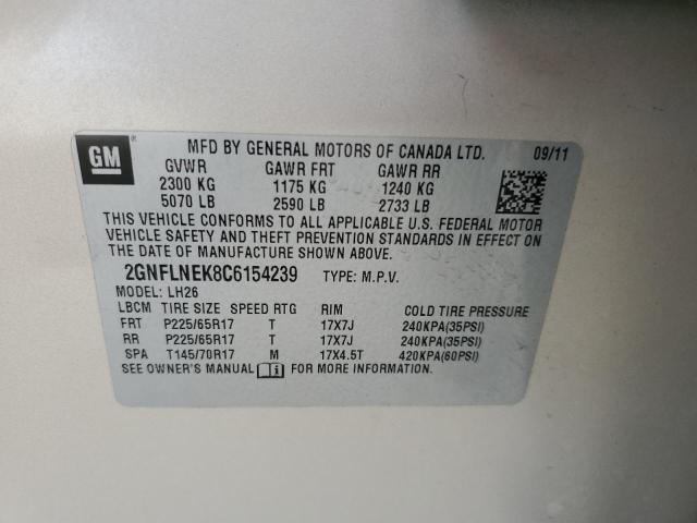Photo 14 from auction – 2012 CHEVROLET EQUINOX LT with VIN 2GNFLNEK8C6154239