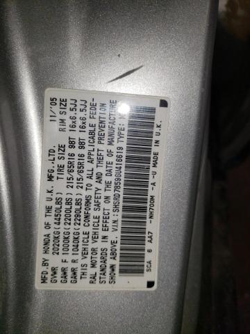 Photo 14 from auction – 2006 HONDA CR-V LX with VIN SHSRD78596U416619