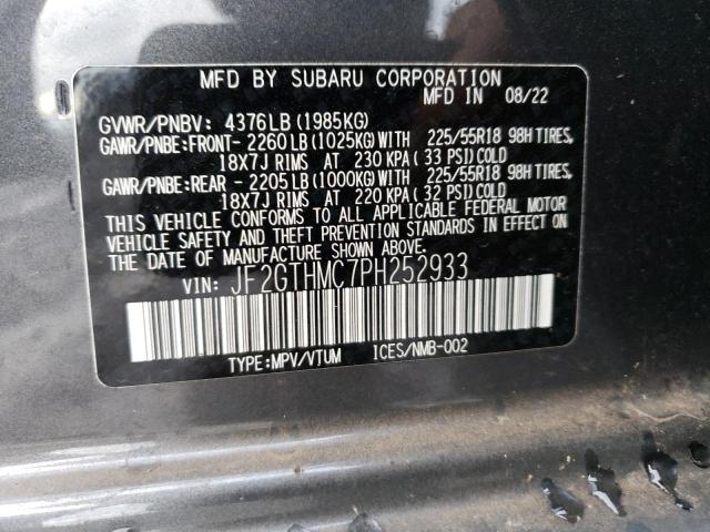 Photo 14 from auction – 2023 SUBARU CROSSTREK with VIN JF2GTHMC7PH252933