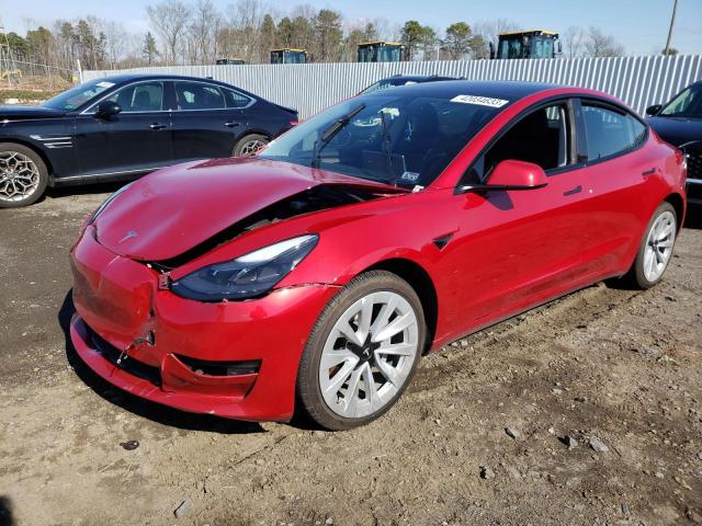 TESLA MODEL 3 2022 with VIN 5YJ3E1EA3NF187295 - Photo from auction