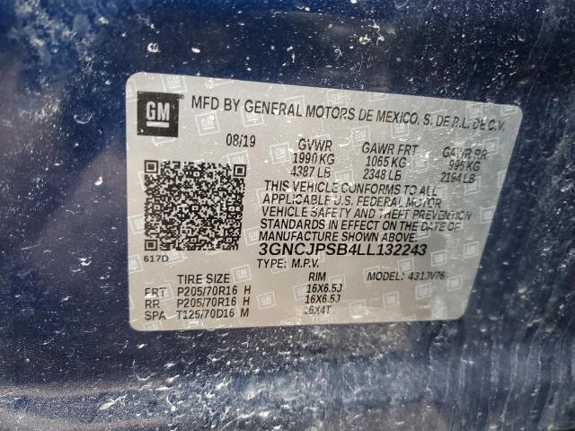 Photo 14 from auction – 2020 CHEVROLET TRAX 1LT with VIN 3GNCJPSB4LL132243