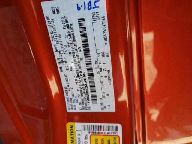 Photo 14 from auction – 2022 FORD BRONCO BAS with VIN 1FMDE5BHXNLA98703