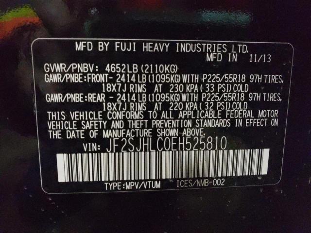 Photo 14 from auction – 2014 SUBARU FORESTER 2 with VIN JF2SJHLC0EH525810
