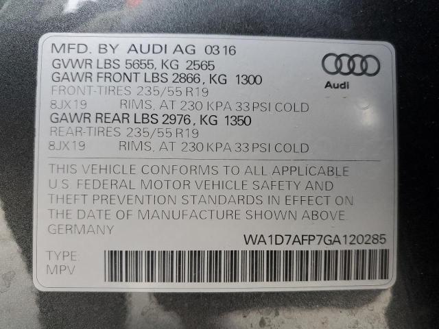 Photo 14 from auction – 2016 AUDI Q5 PREMIUM with VIN WA1D7AFP7GA120285