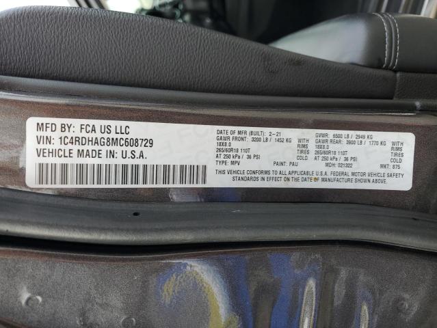 Photo 14 from auction – 2021 DODGE DURANGO SX with VIN 1C4RDHAG8MC608729