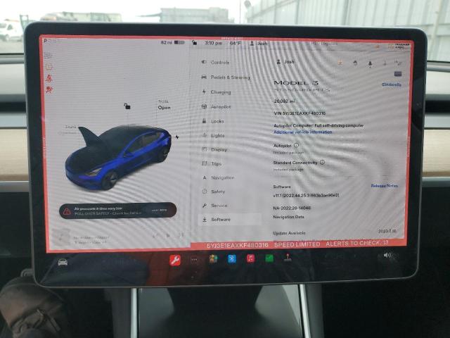 Photo 9 from auction – 2019 TESLA MODEL 3 with VIN 5YJ3E1EAXKF480316