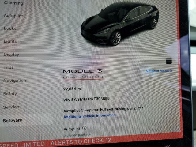 Photo 9 from auction – 2019 TESLA MODEL 3 with VIN 5YJ3E1EB2KF393695