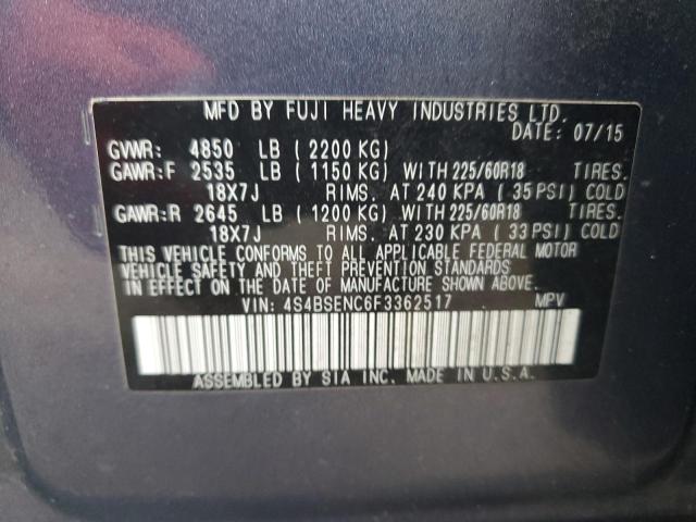 Photo 14 from auction – 2015 SUBARU OUTBACK 3. with VIN 4S4BSENC6F3362517