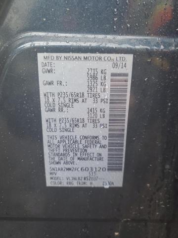 Photo 14 from auction – 2015 NISSAN PATHFINDER with VIN 5N1AR2MM2FC603120