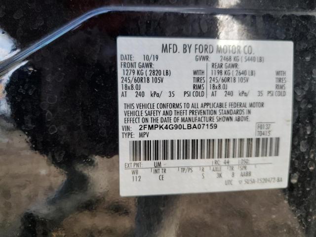 Photo 14 from auction – 2020 FORD EDGE SE with VIN 2FMPK4G90LBA07159