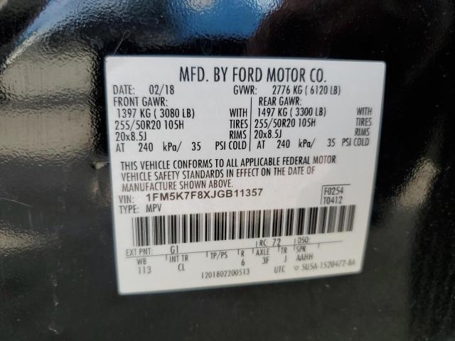 Photo 14 from auction – 2018 FORD EXPLORER L with VIN 1FM5K7F8XJGB11357