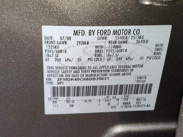 Photo 14 from auction – 2008 FORD EDGE LIMIT with VIN 2FMDK49C68BB35831