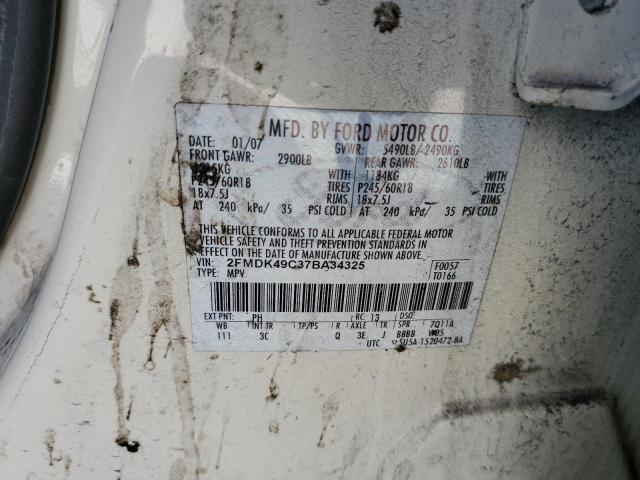 Photo 14 from auction – 2007 FORD EDGE SEL P with VIN 2FMDK49C37BA34325