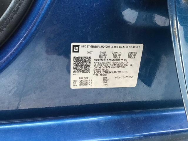 Foto 10 de la subasta – 2018 CHEVROLET SILVERADO con VIN 3GCUCRER7JG193216