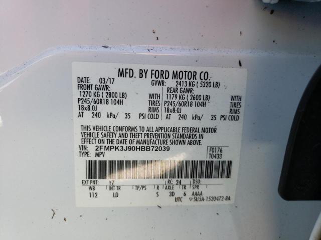 Photo 14 from auction – 2017 FORD EDGE SEL with VIN 2FMPK3J90HBB72039