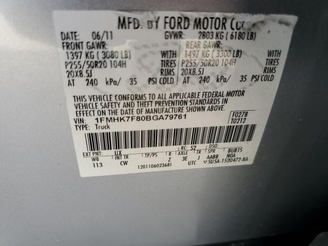 Photo 14 from auction – 2011 FORD EXPLORER L with VIN 1FMHK7F80BGA79761