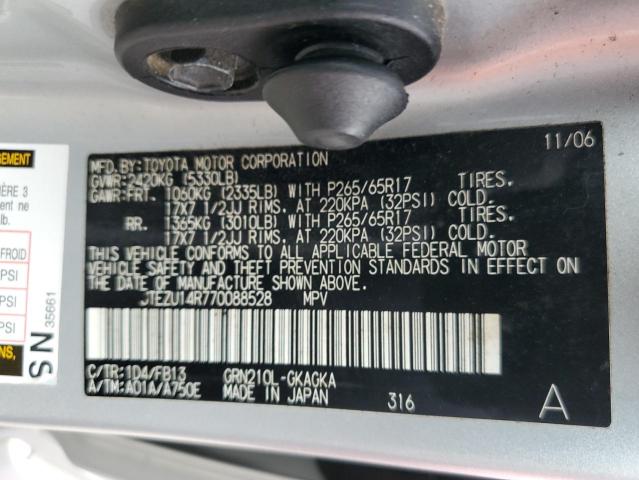 Photo 14 from auction – 2007 TOYOTA 4RUNNER SR with VIN JTEZU14R770088528