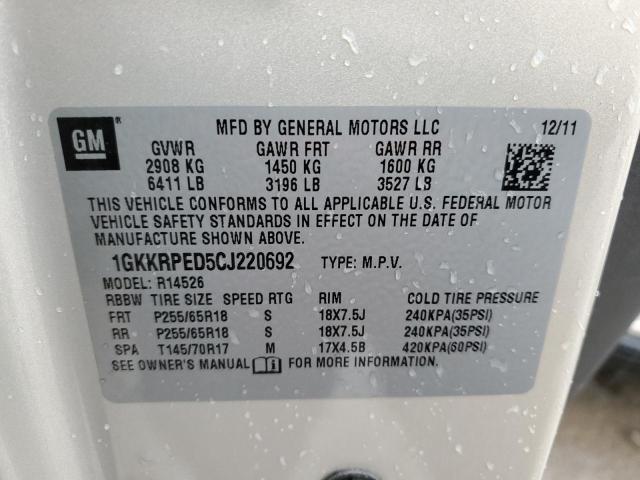Photo 14 from auction – 2012 GMC ACADIA SLE with VIN 1GKKRPED5CJ220692