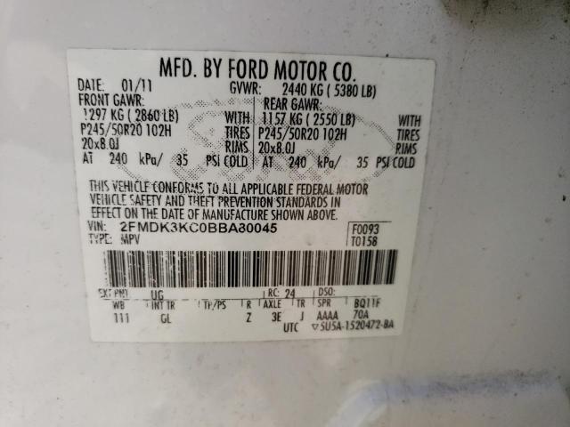 Photo 14 from auction – 2011 FORD EDGE LIMIT with VIN 2FMDK3KC0BBA80045