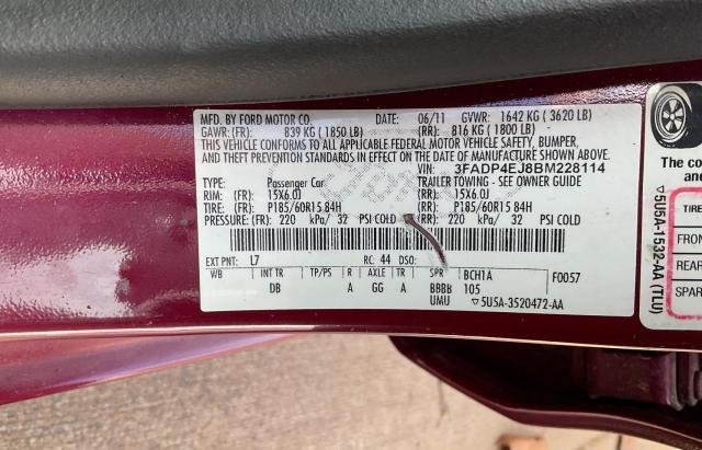 Photo 10 from auction – 2011 FORD FIESTA SE with VIN 3FADP4EJ8BM228114