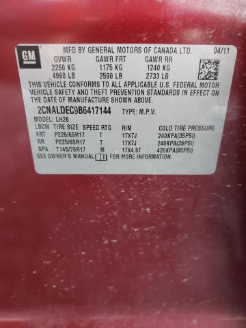 Photo 14 from auction – 2011 CHEVROLET EQUINOX LT with VIN 2CNALDEC9B6417144