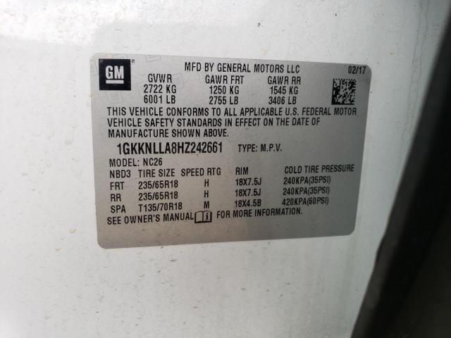Photo 14 from auction – 2017 GMC ACADIA SLE with VIN 1GKKNLLA8HZ242661