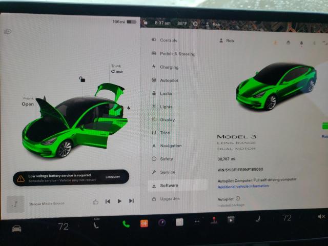 Photo 9 from auction – 2022 TESLA MODEL 3 with VIN 5YJ3E1EB9NF185060
